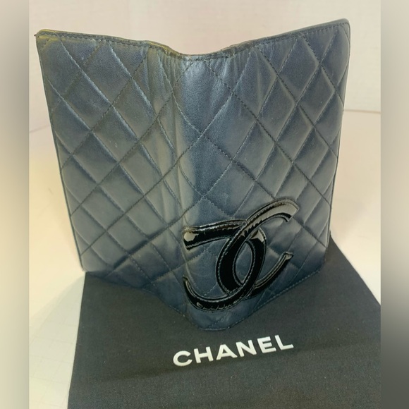 CHANEL Cambon Bi fold Long Wallet Line Coco Mark Leather / Black ~ Neon Pink COA - Picture 13 of 16